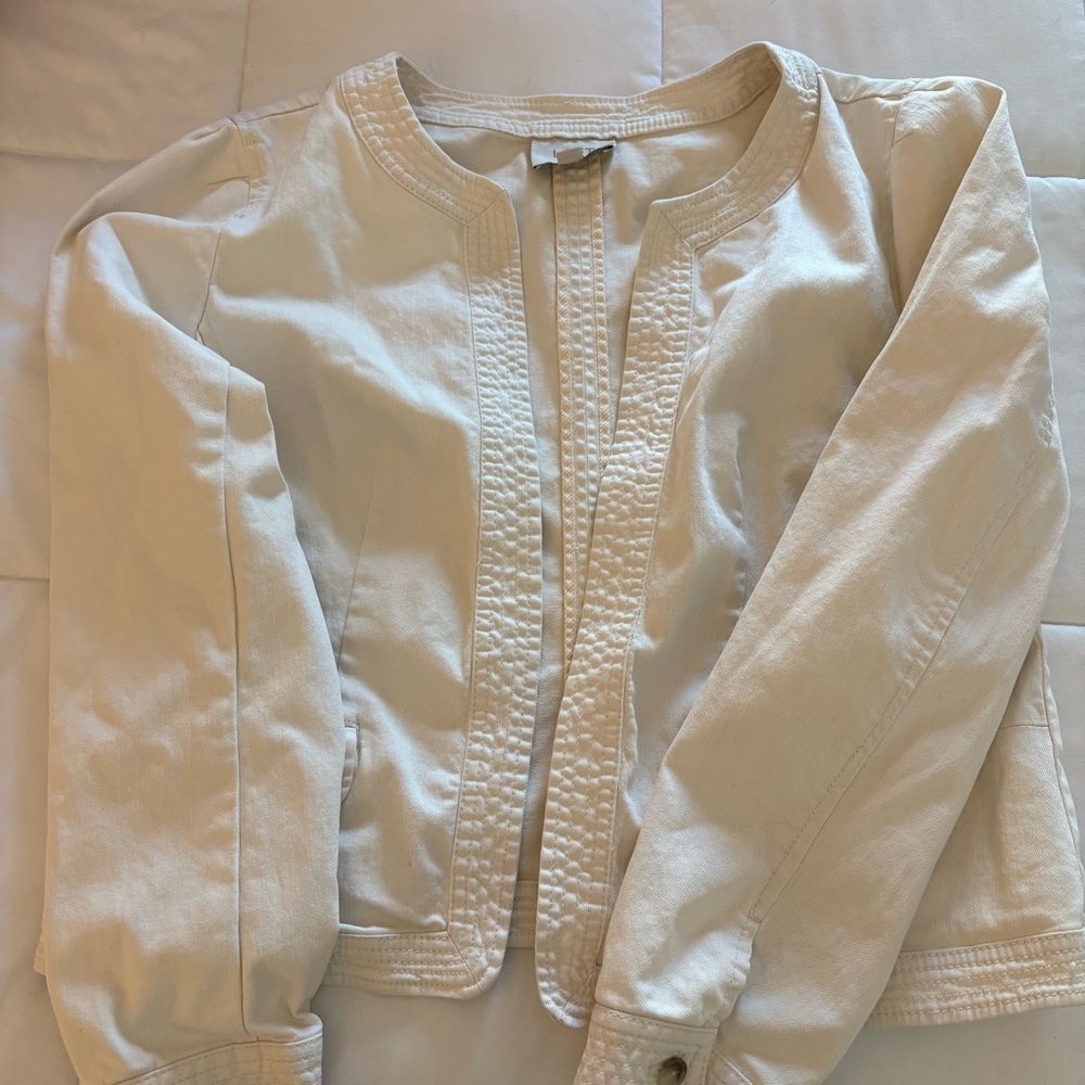 LOFT Women’s Cream Denim Light Jacket - Picture 2 of 14